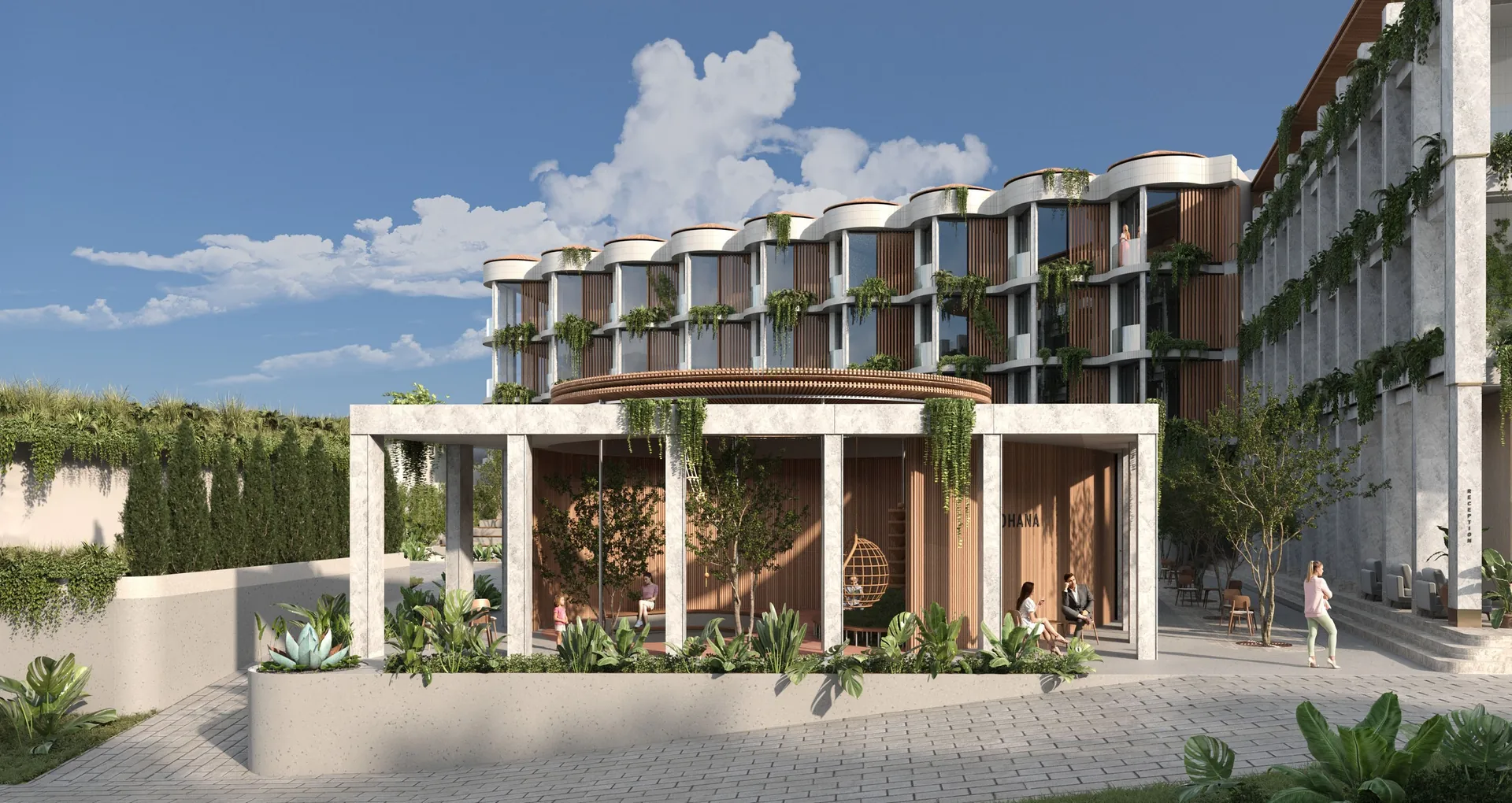 Ardhana hotel entrance pavilion and forecourt