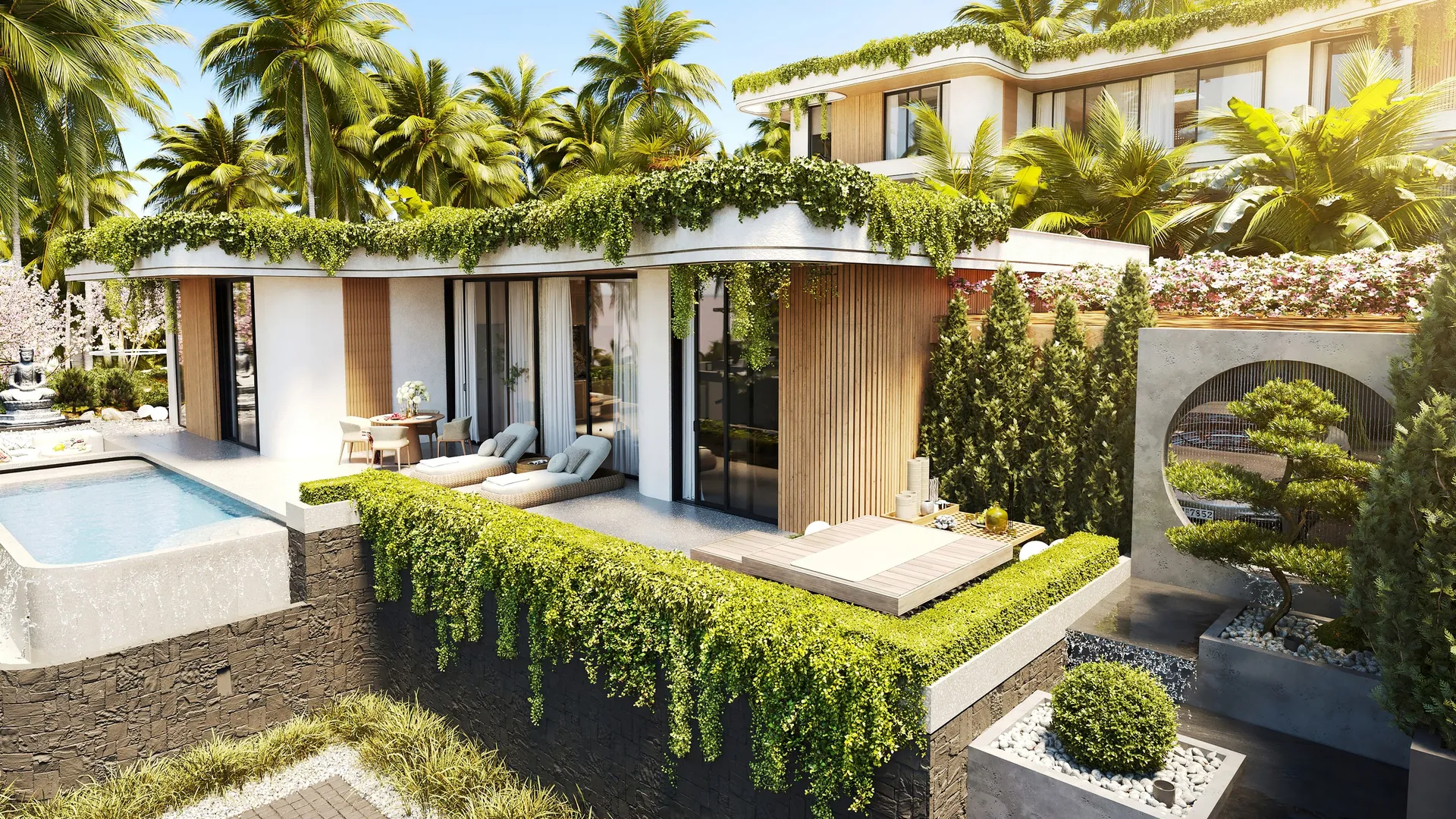 Ardhana three-bedroom Luxury villa with its moon-gate garden
